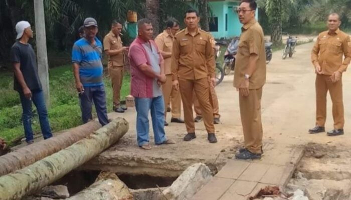 H. Edimin Tinjau Langsung Ambrolnya Box Calvert di Dusun Tasik Rejo