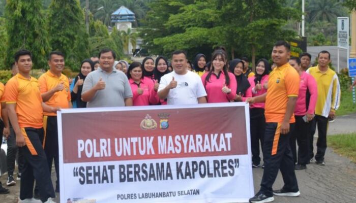 “Sehat Bersama Kapolres” Polres Labusel Ajak Masyarakat Bergerak dan Bersinergi Berolahraga.