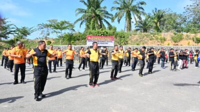 Polres Labuhanbatu Selatan dan Insan Pers Jalin Keakraban Lewat Olahraga Bersama