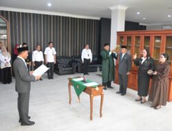 Wali Kota Tanjungbalai Lantik Dua Pejabat Administrator, Kabag Kesra dan Kabag Orta Sekretariat Pemko Tanjungbalai