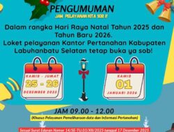 Kantor Pertanahan Labuhanbatu Selatan Tetap Buka Layani Masyarakat Selama Libur Nataru.