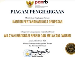 Bukti Pelayanan Publik yang Bersih dan Akuntabel, Kantah Kota Denpasar Raih Predikat WBBM