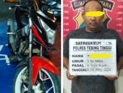 Tak Berkutik, Spesialis Curanmor Diamankan Sat Reskrim Polres Tebing Tinggi.