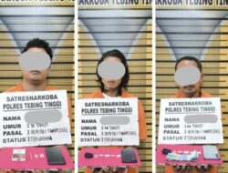 Tiga Pria Ditangkap, Sat Resnarkoba Polres Tebing Tinggi Sita 9,59 Gram Sabu