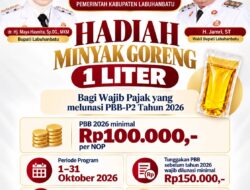 Semarak HUT Ke-81 Labuhanbatu, Bapenda Apresiasi Wajib Pajak dengan Hadiah Minyak Goreng 1 Liter.